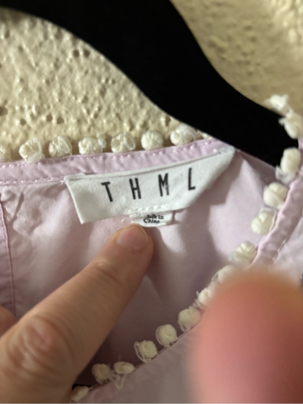THML Pink Embroidered Puff Sleeve Blouse M - Picture 2 of 6